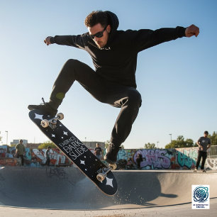 Skateboard Divertido Abrazar la Diapositiva Oscura Estrellas