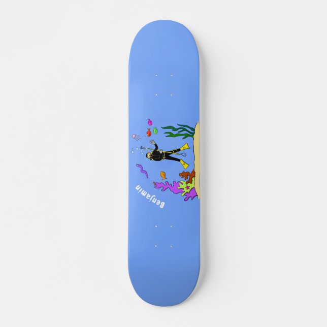 Skateboard Divertido buceador de scuba y personalizado de cri (Anverso )