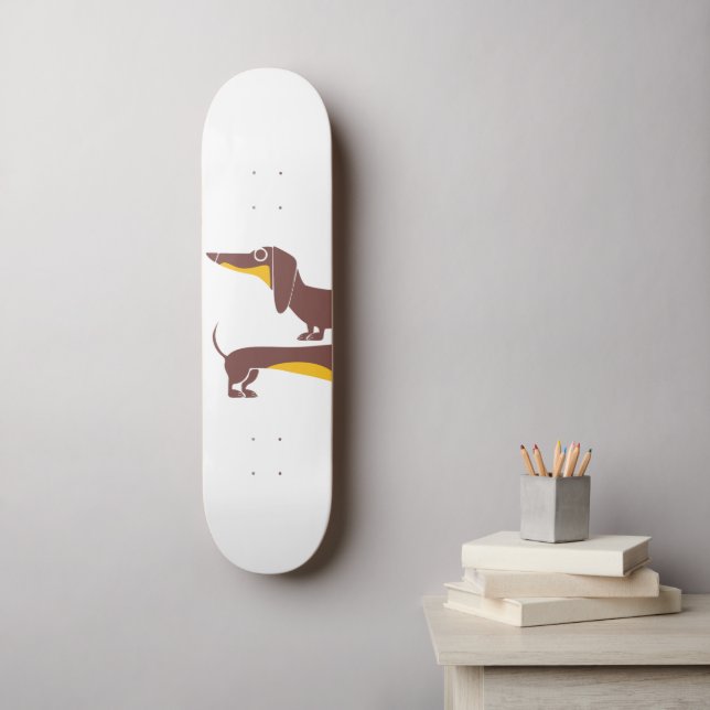 Skateboard Divertido dachshund lindo para padres de perros la (Arte de la pared)