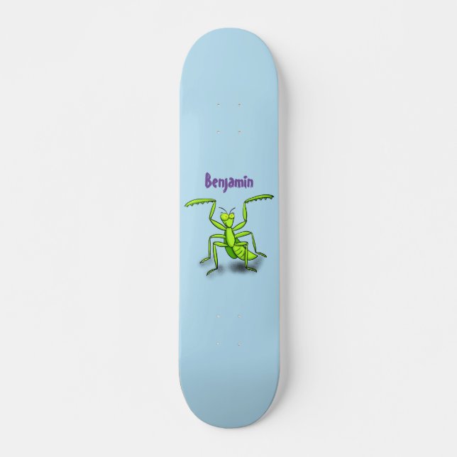 Skateboard Divertido ilustracion personalizado de mantis de o (Anverso )