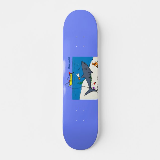 Skateboard Divertido tiburón durmiente y personalizado de pes (Anverso )