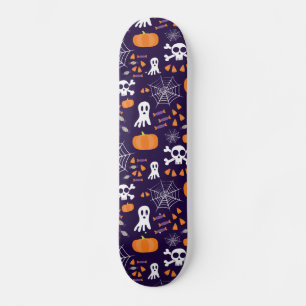 Skateboard Diviértete patrón de Halloween