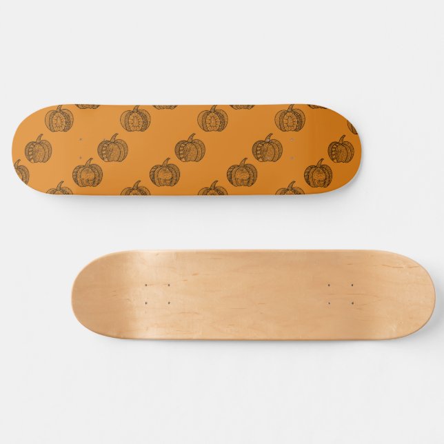 Skateboard Dodles de Halloween calabazas de boho mandala de o (Horz)