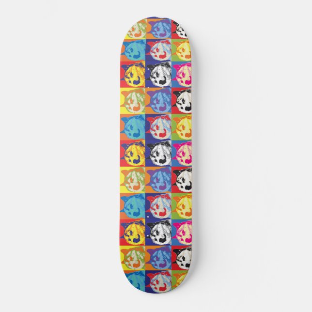 Skateboard Dogecoína de arte pop  (Anverso)