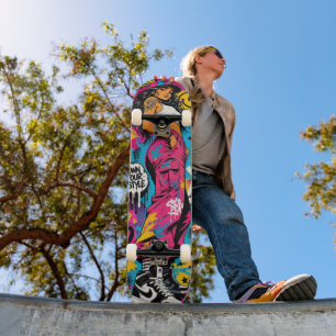 Skateboard Domina Tu Estilo - Graffiti Pop Street Girl Rosa