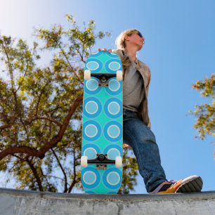 Skateboard Donuts Azules Con Llenos De Turquesa