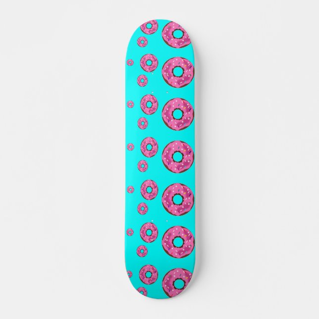 Skateboard Donuts de crema rosa (Anverso )
