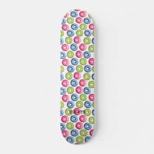 Skateboard Donuts y Nombre o Texto Blanco