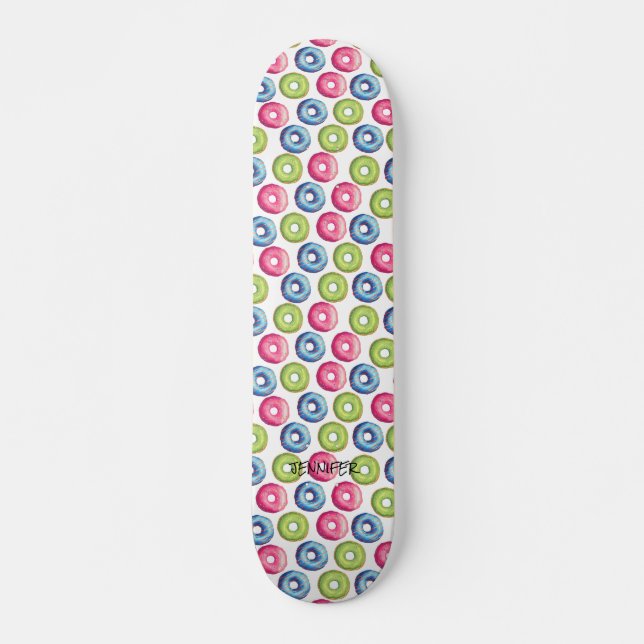 Skateboard Donuts y Nombre o Texto Blanco (Anverso )