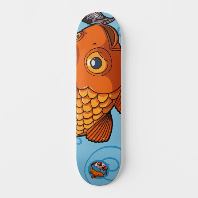 Skateboard Dos Amigos De Pescado Nadador Personalizado Koi Ca (Anverso)