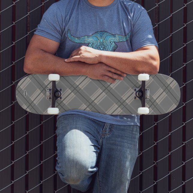 Skateboard Dos Tone Plaid Gray HAMbWG (Exterior 3)