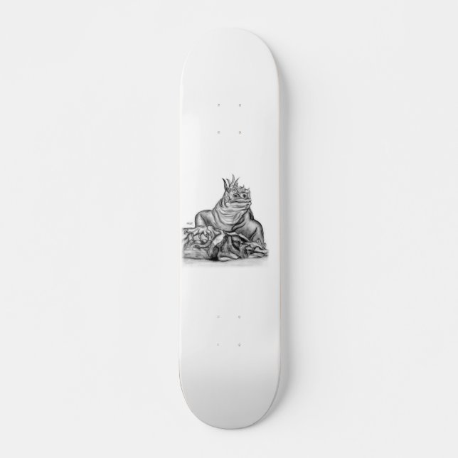 Skateboard Drache am Felsen (Anverso )
