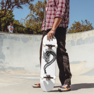 Skateboard Dragón al estilo del tatuaje
