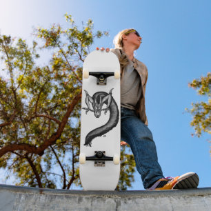 Skateboard Dragón al estilo del tatuaje
