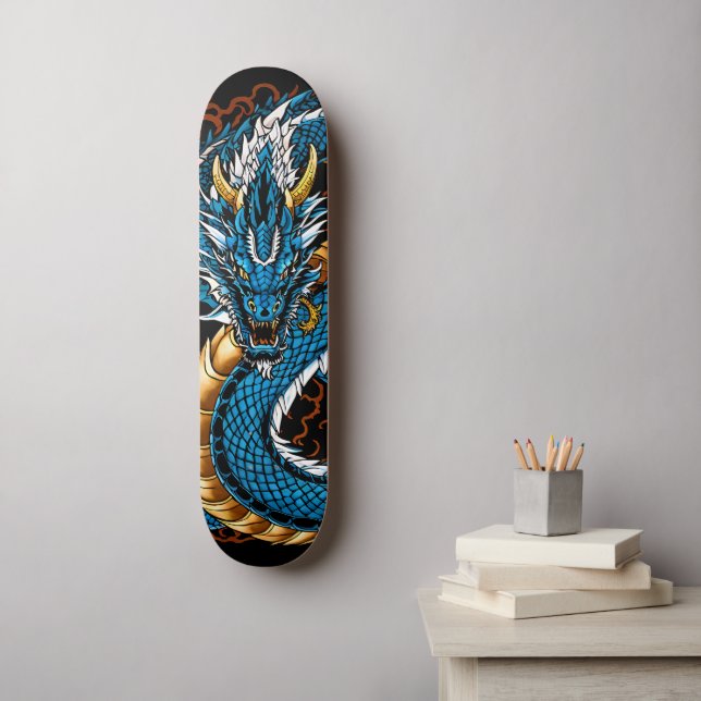 Skateboard Dragón azul (Arte de la pared)