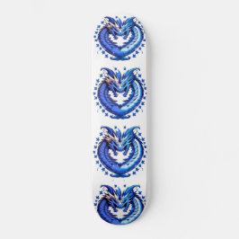 Skateboard Dragón azul con estrellas
