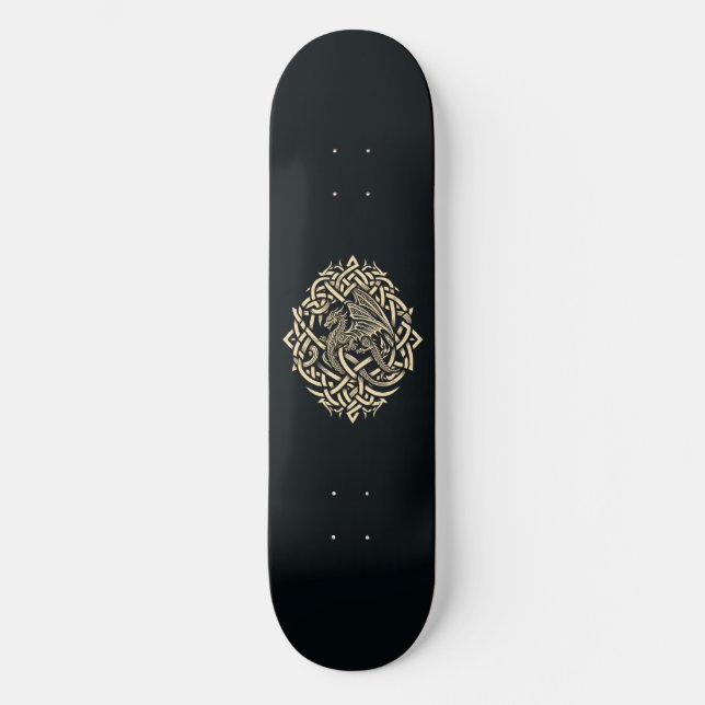 Skateboard Dragón celta beige (Anverso)