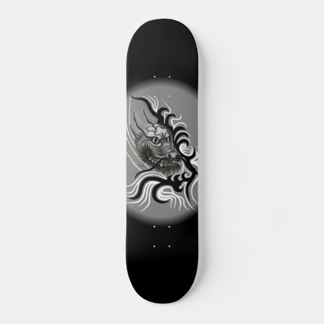 Skateboard Dragón chino en tatuaje (Anverso)