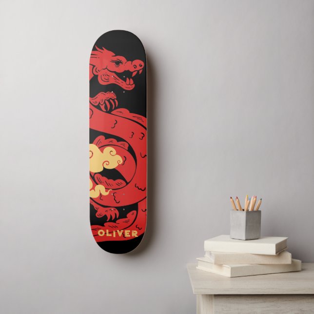 Skateboard Dragón chino personalizado (Arte de la pared)