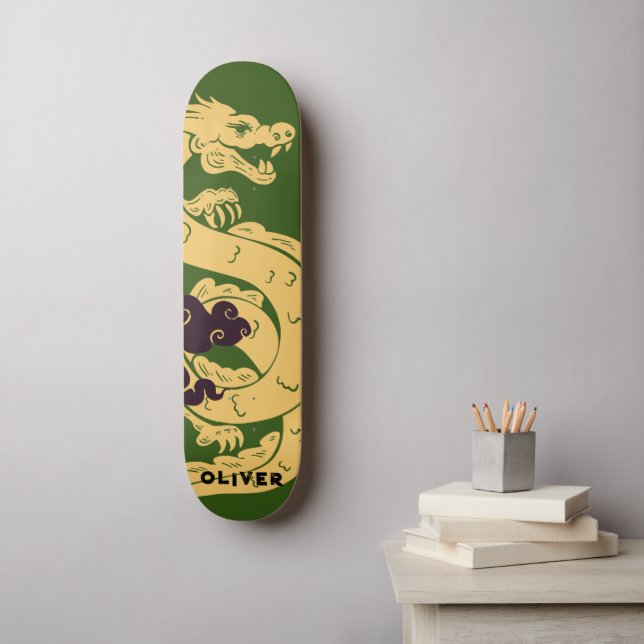 Skateboard Dragón chino personalizado (Arte de la pared)