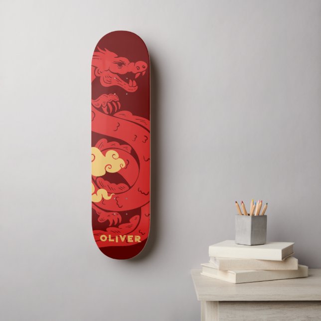 Skateboard Dragón chino personalizado (Arte de la pared)