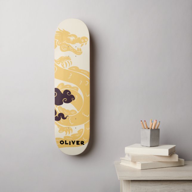 Skateboard Dragón chino personalizado (Arte de la pared)