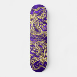 Skateboard Dragón de oro Grabado en relieve en papel satinado