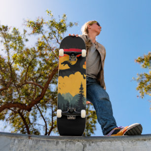 Skateboard Dragón del bosque del atardecer
