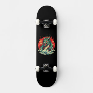 Skateboard Dragón en las olas