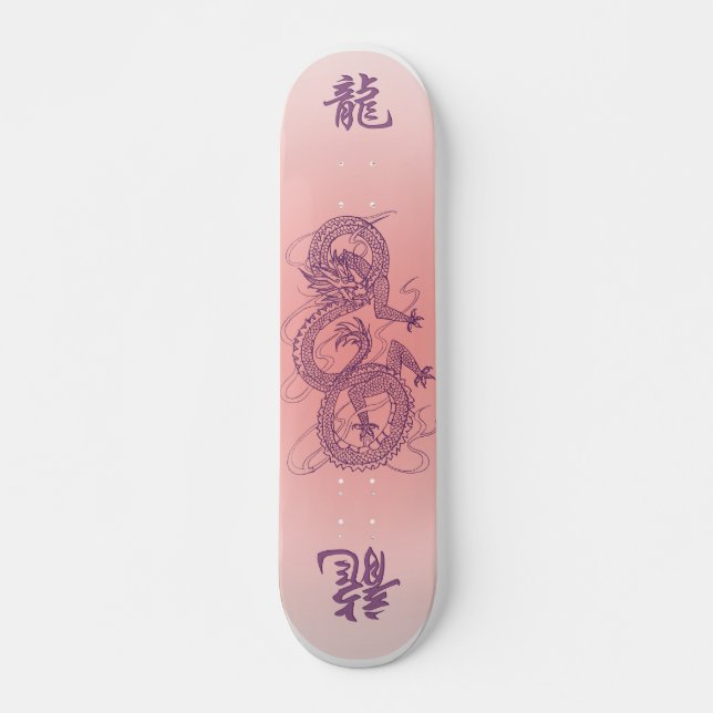 SKATEBOARD DRAGÓN EN ROSA (Anverso )