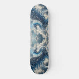 Skateboard Dragón impresionante rodeado de nubes