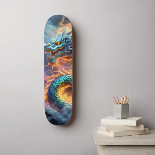 Skateboard Dragón japonés ardiente