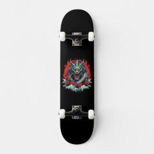 Skateboard Dragón Japonés en Las Olas
