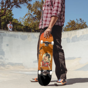 Skateboard Dragón japonés tatuó a guerrero samurai