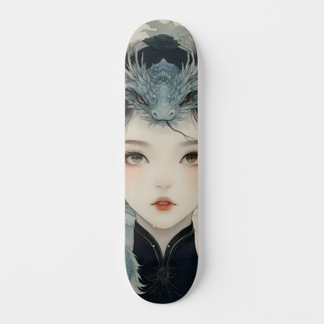 Skateboard Dragón mitológico oriental Nymph Skate Decks (Anverso)