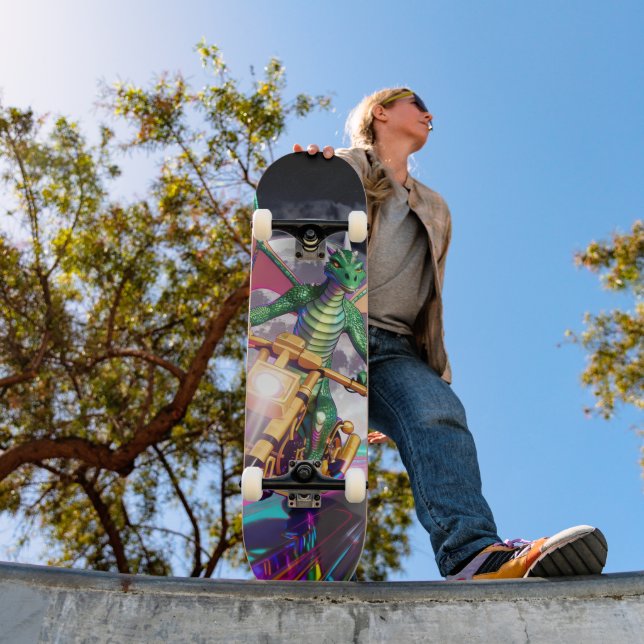 Skateboard Dragón montando motocicleta (Exterior 1)