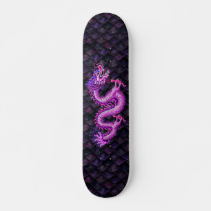 Skateboard Dragón rosado en escalas de dragón