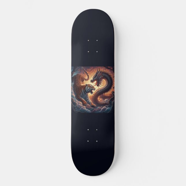 Skateboard Dragón y tigre (Anverso)