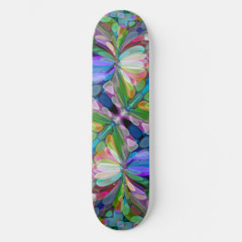 Skateboard Dragonfly Wildflower Garden Abstract Floral