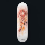 Skateboard *~* Dream Catcher Shaman Sagrado Tribal . Shamanic<br><div class="desc">* Western BOHO American Watercolor Abstract Dream Catcher Journey con encantadoras plumas como símbolo chamánico para un diseño nativo americano de Healer espiritual Healer o BOHEMIAM. * . *** Los colores son mancha rosada así como RUST , PEACH , Salmón y gris. Este espíritu basado en el esotérico popular boho...</div>