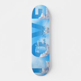 Skateboard Dreamy Sky LOVE Typography Romantic