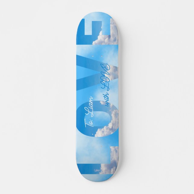 Skateboard Dreamy Sky LOVE Typography Romantic (Anverso )