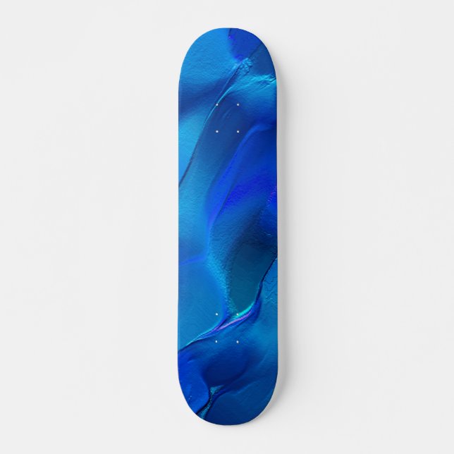 Skateboard Dunas metálicas en tonos de azul intenso (Anverso )