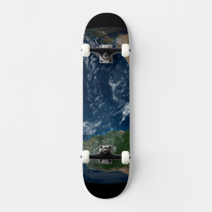Skateboard Earth With Clouds And Sea Ice