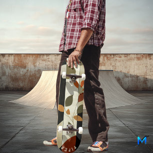Skateboard Earthy Leaf - Boho Natural Minimalista
