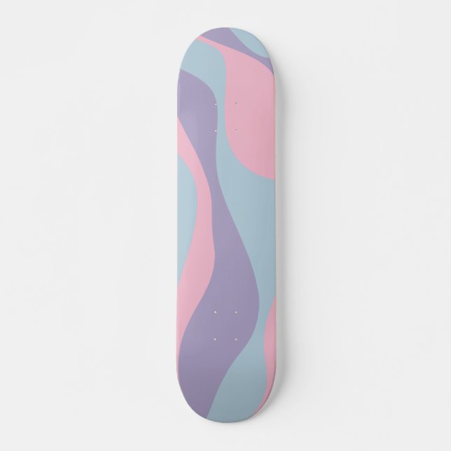 Skateboard Ebb and Flow 4 en Azul, Rosa y Lila (Anverso )