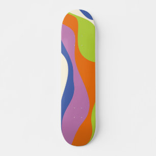 Skateboard Ebb & Flow 4 Azul, Naranja, Púrpura, Verde y Crema