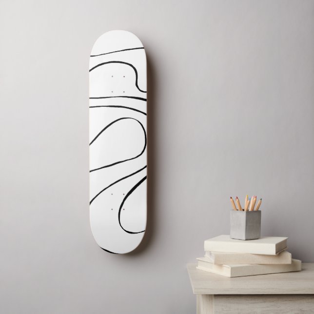 Skateboard Ebb y Flow 2 - Blanco y negro (Arte de la pared)