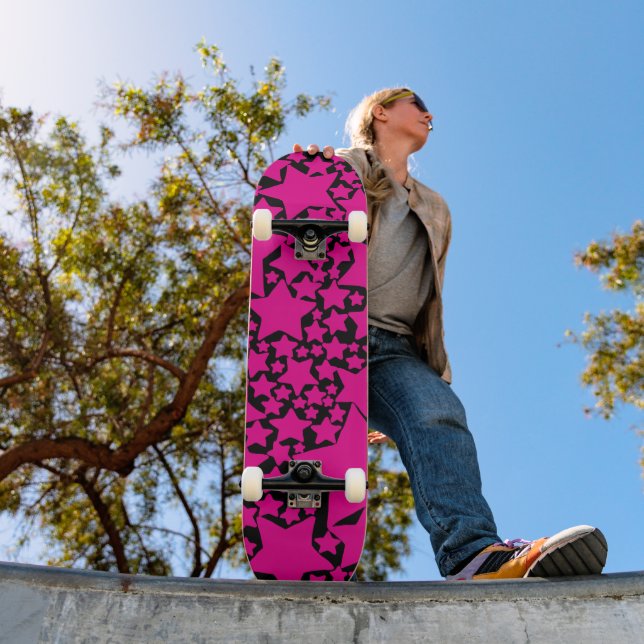 Skateboard Ebb y Flow 2 en magenta y negro (Exterior 1)