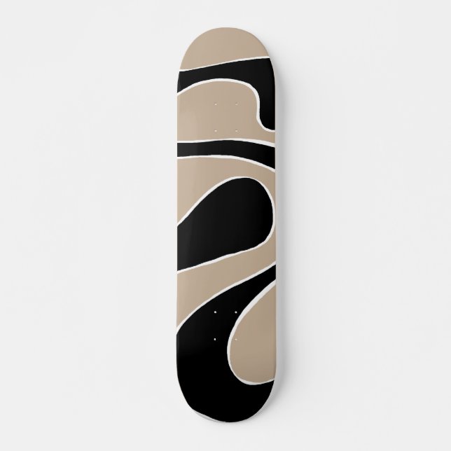 Skateboard Ebb y Flow 2 en Taupe, Negro y Blanco (Anverso )